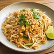 Pad thai with lime and peanuts